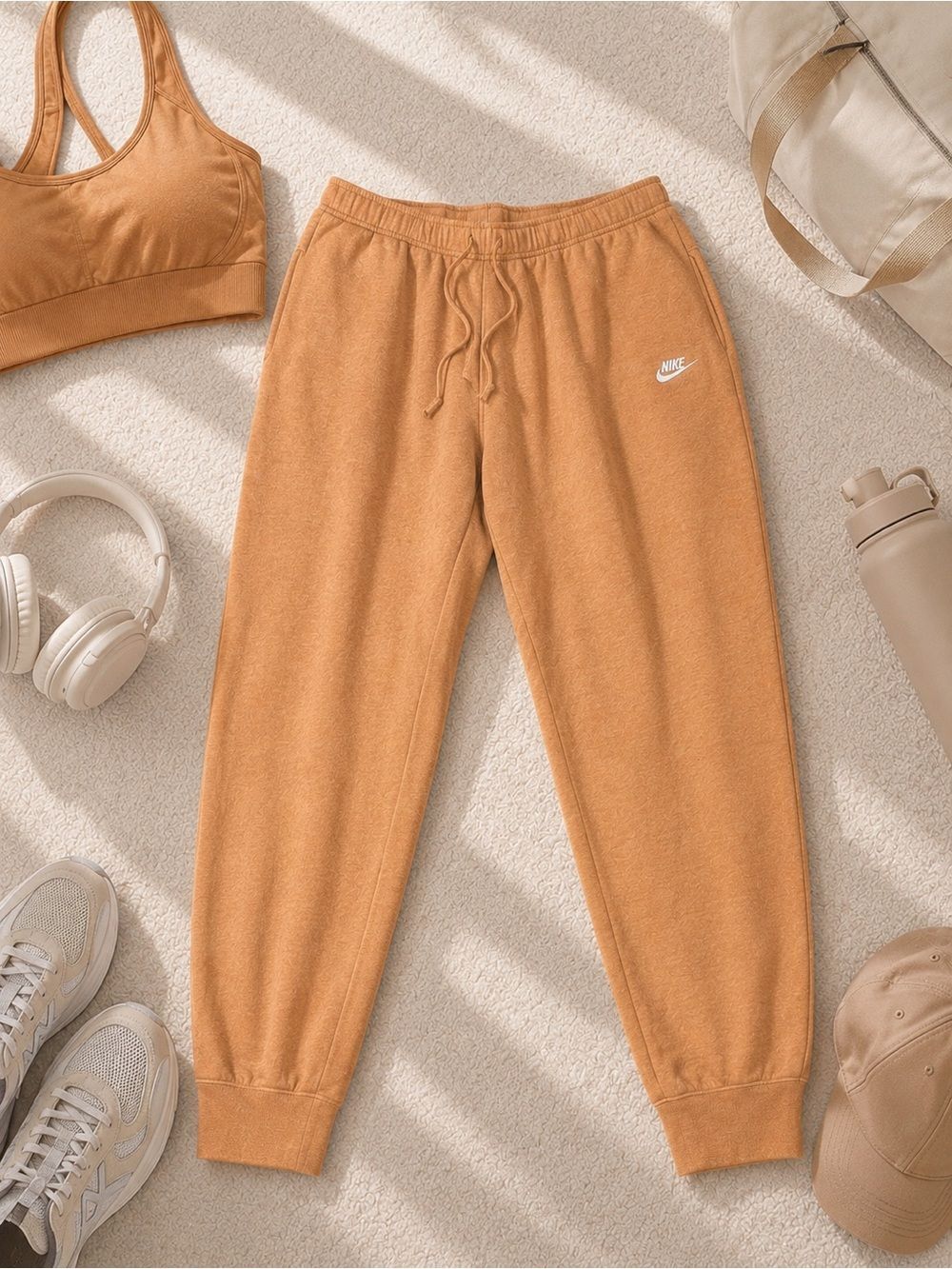 Nike Embroidered Logo Jogger Sweatpants XXL Brown Athletic Lounge